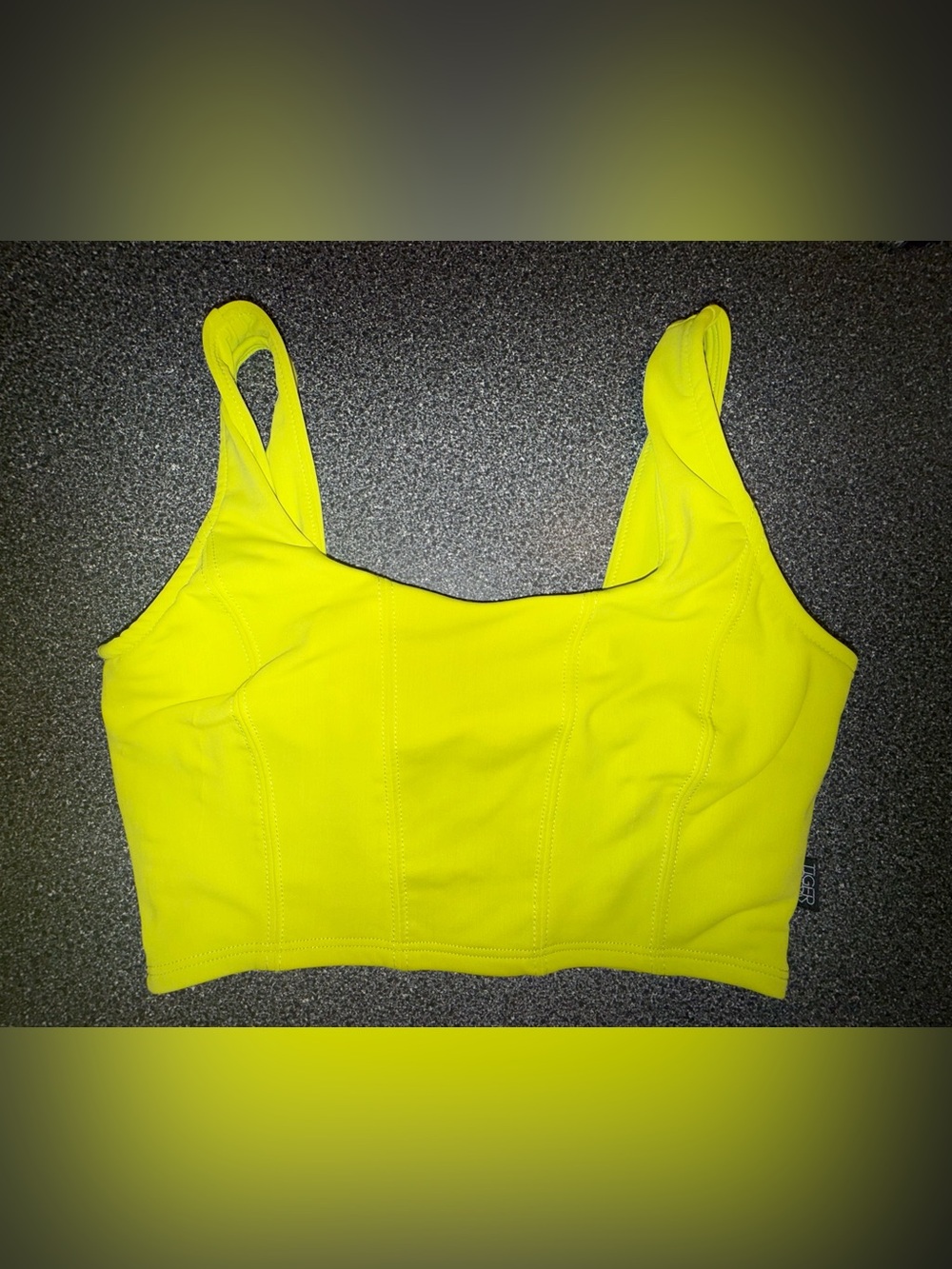Tiger Friday Neon Yellow Dance Top Dance Bra Size Adult Small
